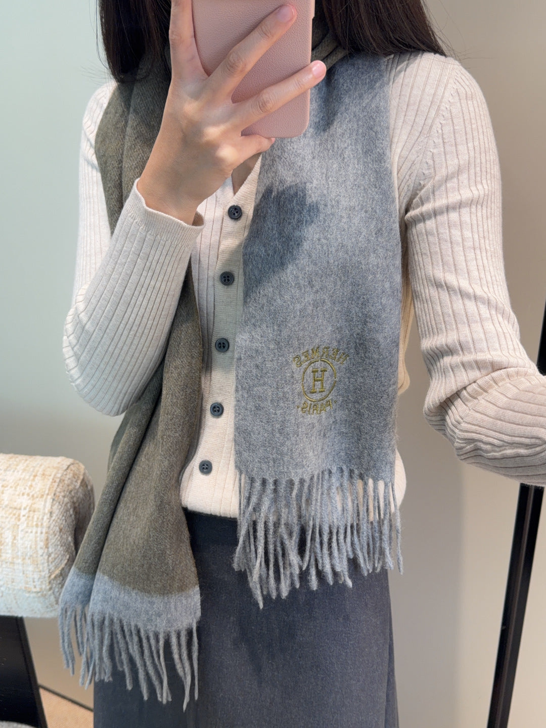 elegant Scarf for unisex couple - product detail view