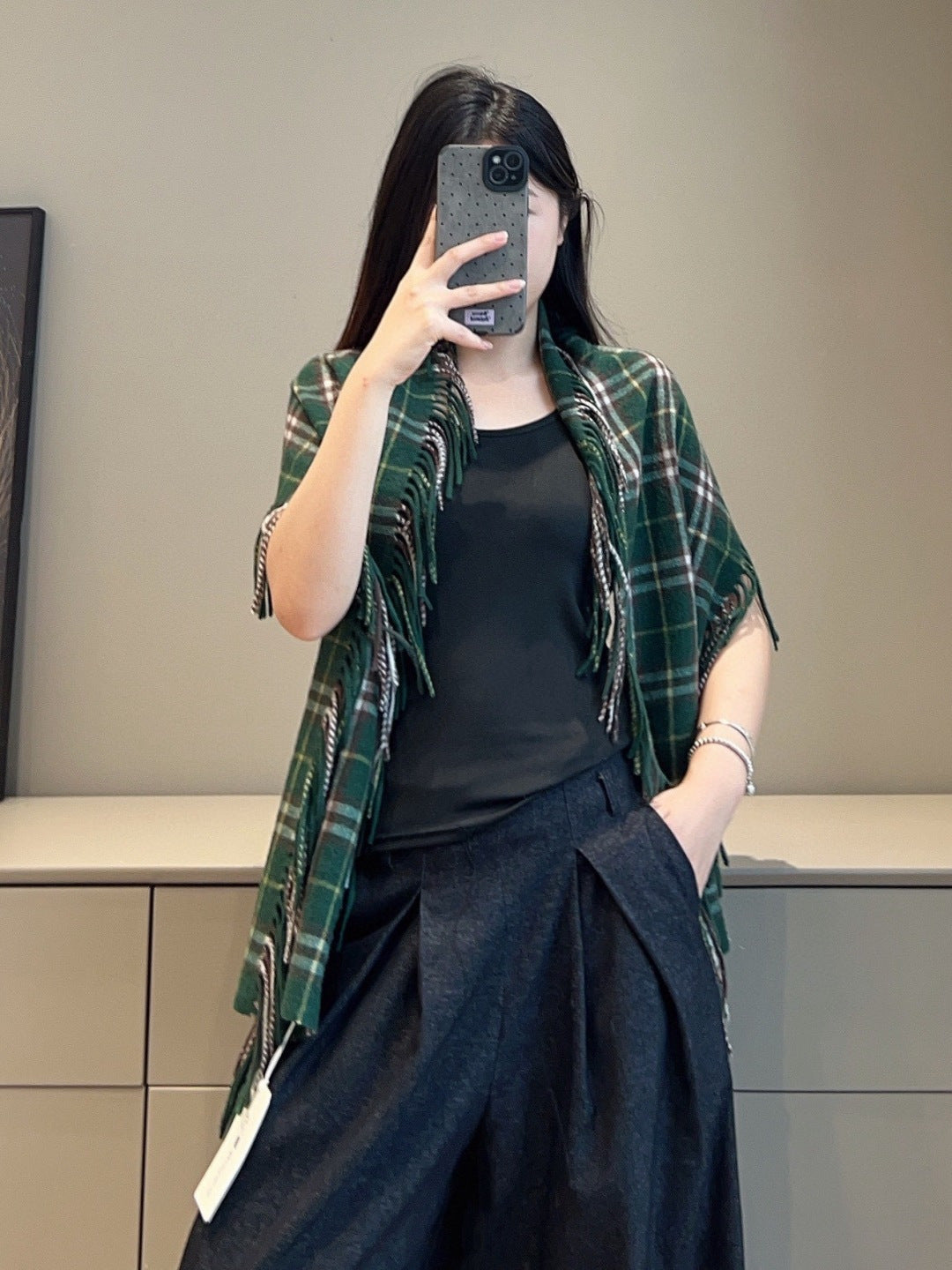 gold tassel Scarf for women - alternate angle view 3