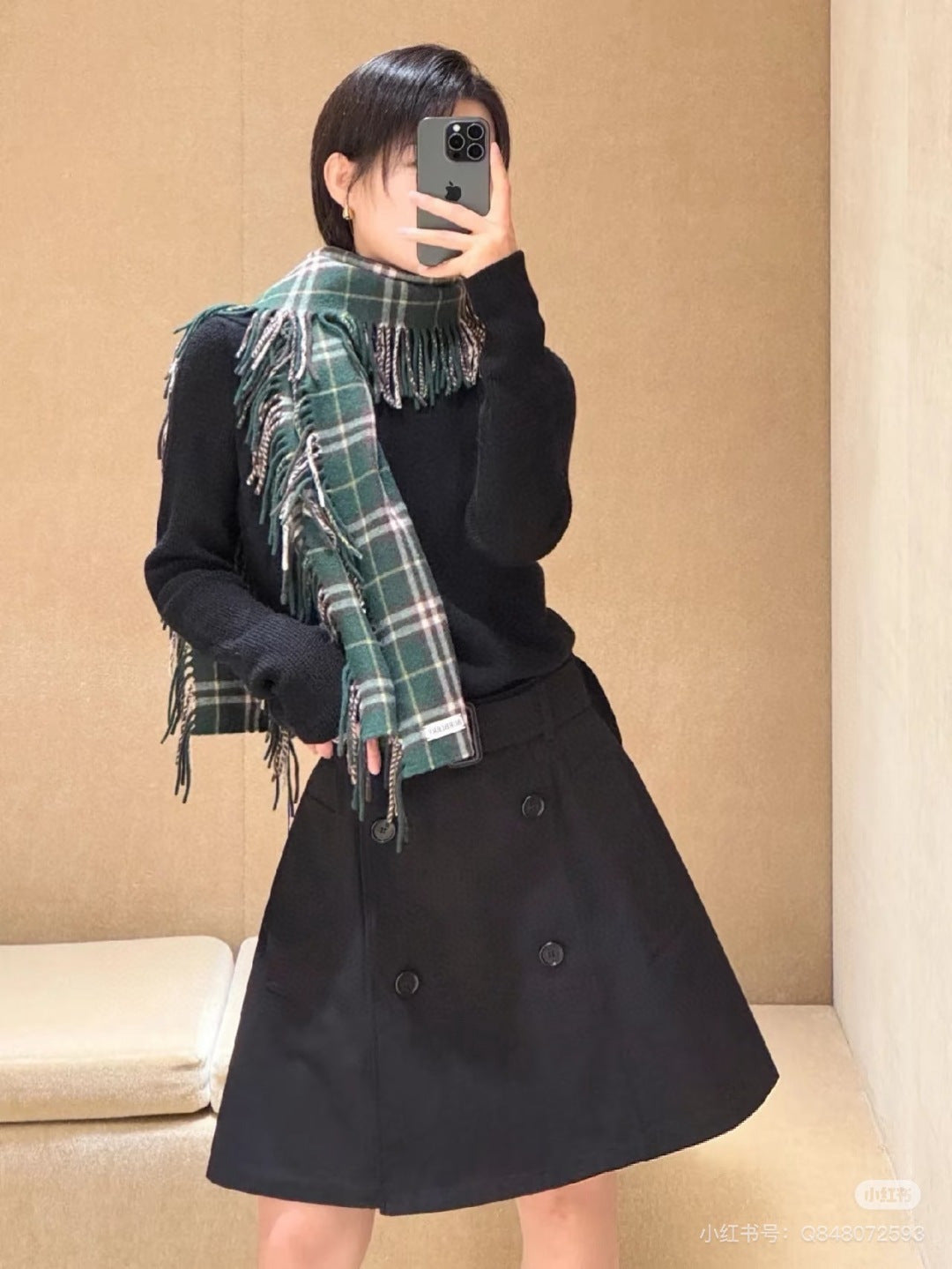 gold tassel Scarf for women - alternate angle view 2