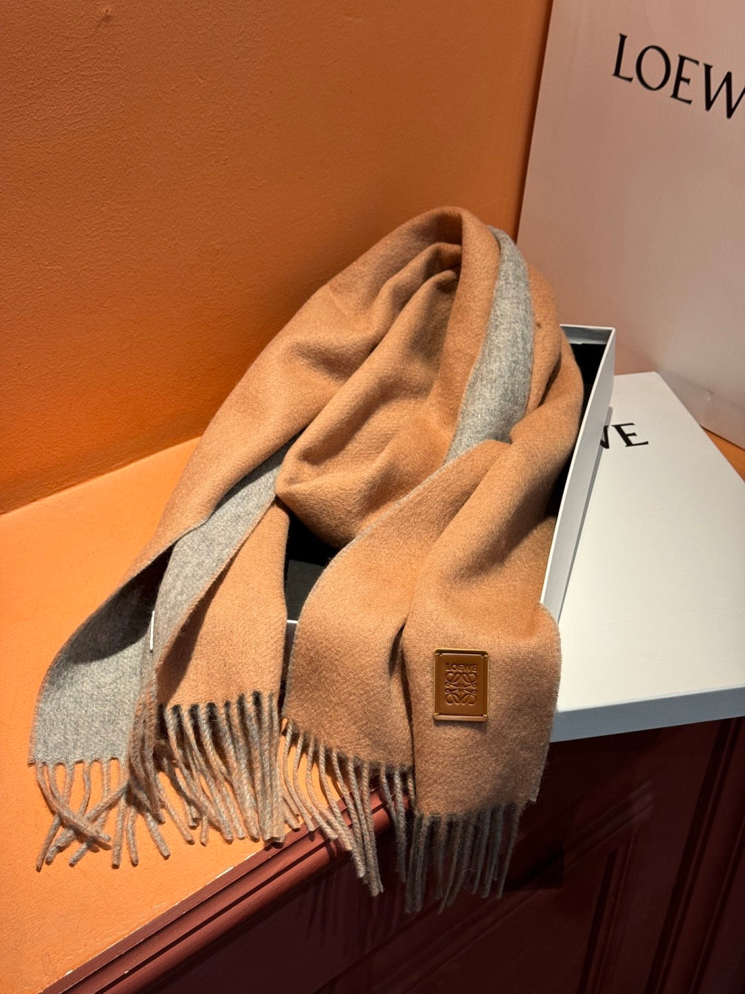 contrast color edgy Scarf for unisex couple - alternate angle view 8
