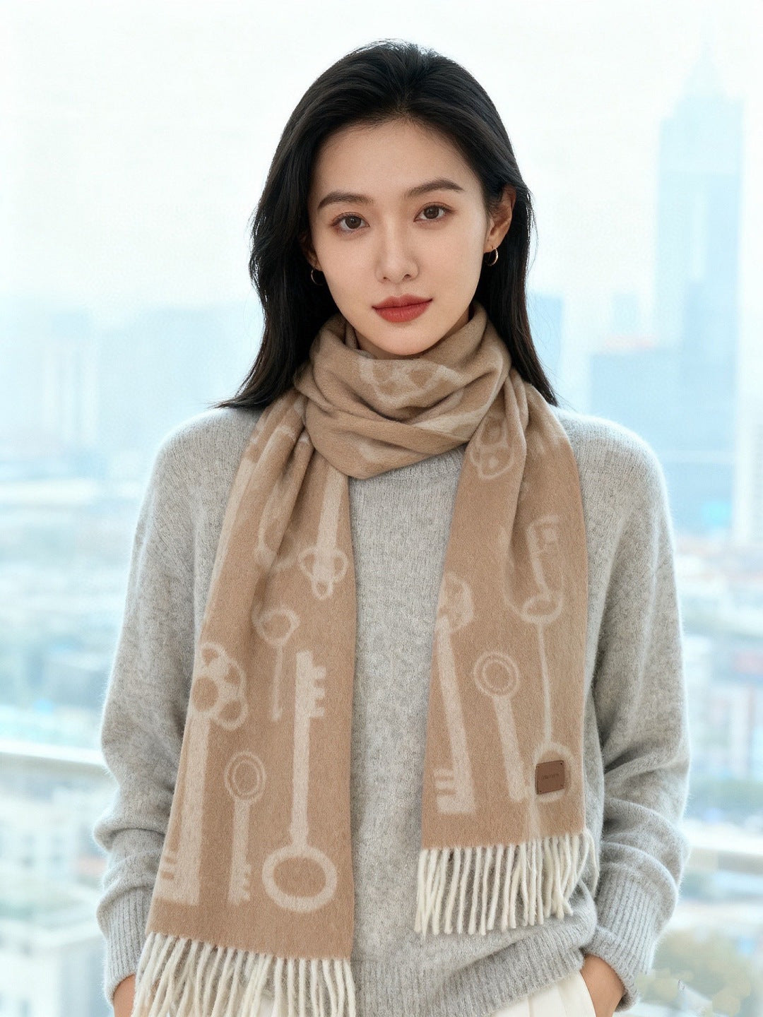 velvet floral Scarf for men - product detail view