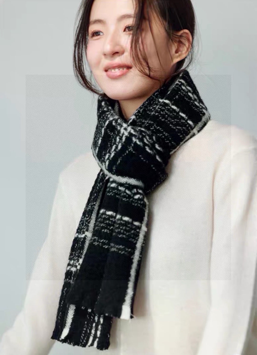 gold velvet double c Shawl for women - alternate angle view 2