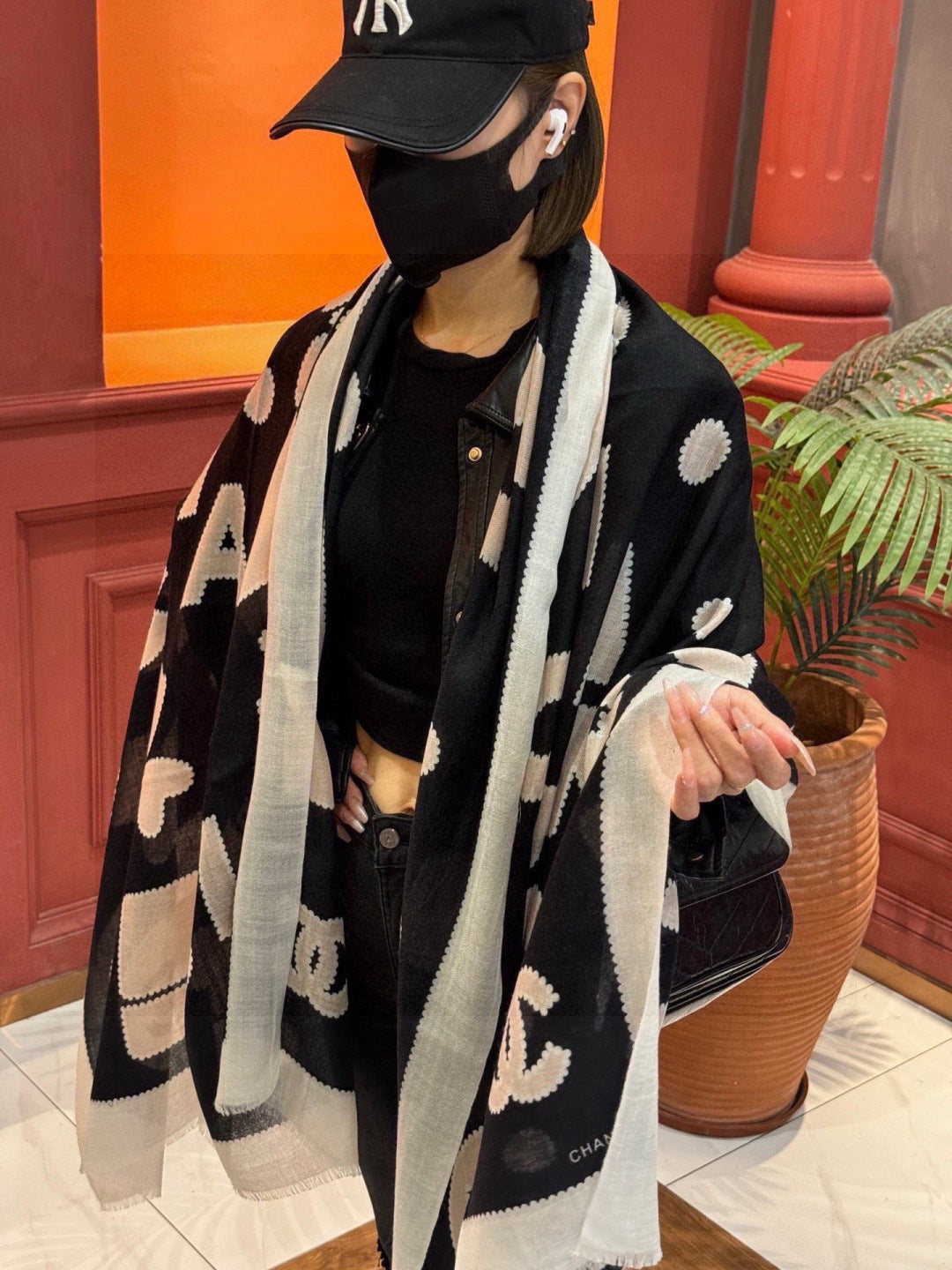 velvet elegant Scarf for women - alternate angle view 3