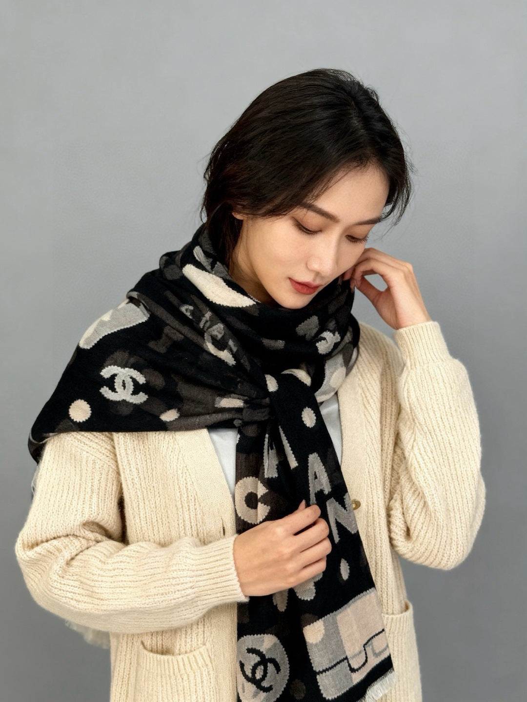 velvet elegant Scarf for women - product detail view