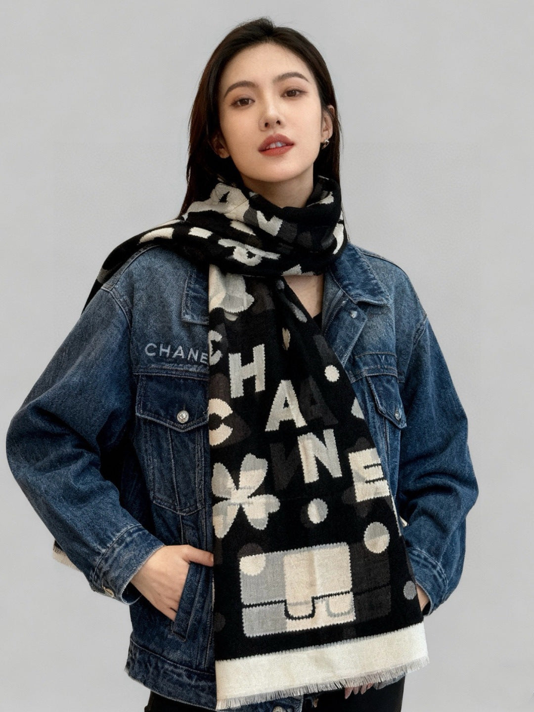 velvet elegant Scarf for women - alternate angle view 2