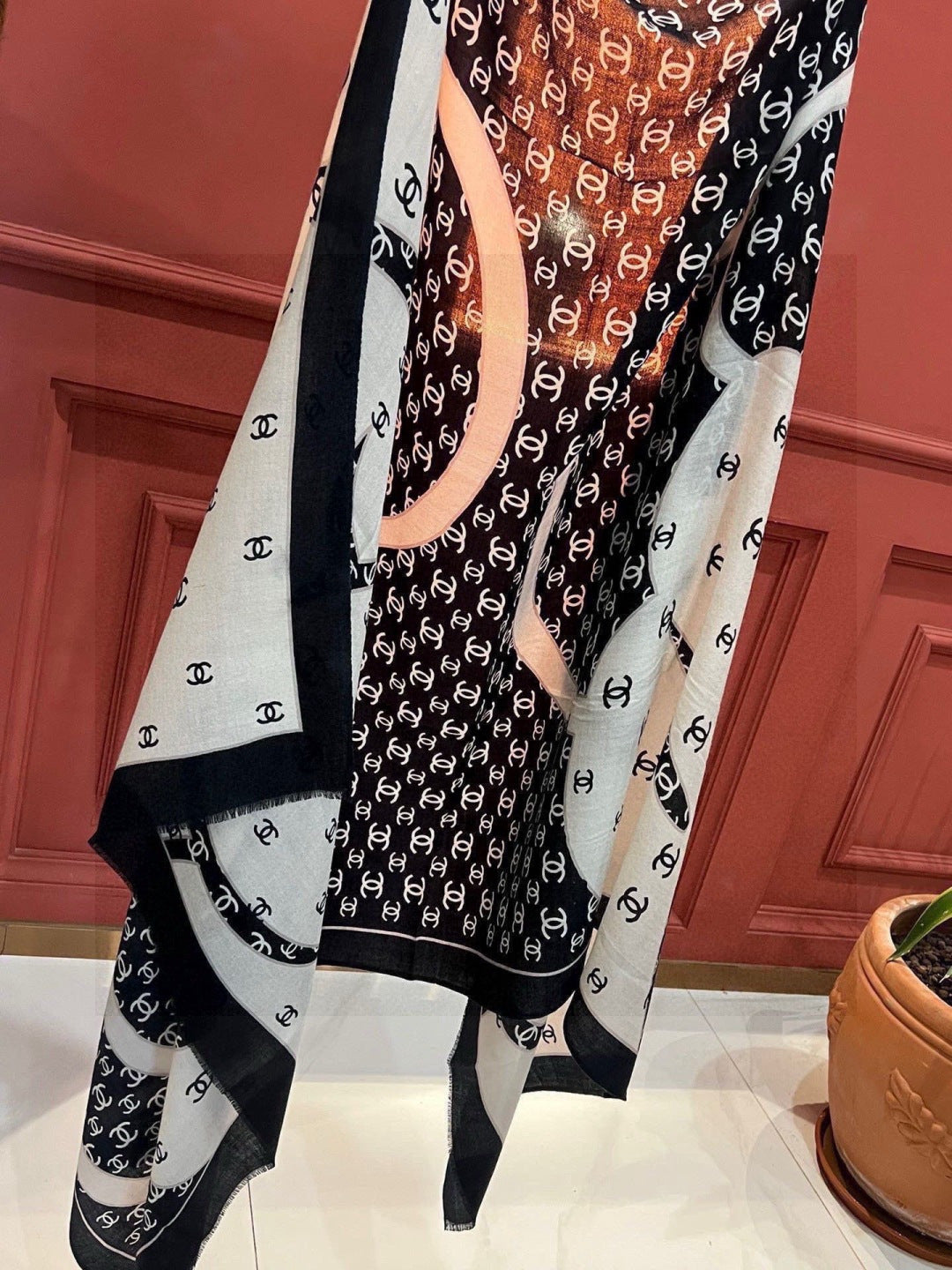 white velvet floral Coat for women - alternate angle view 5