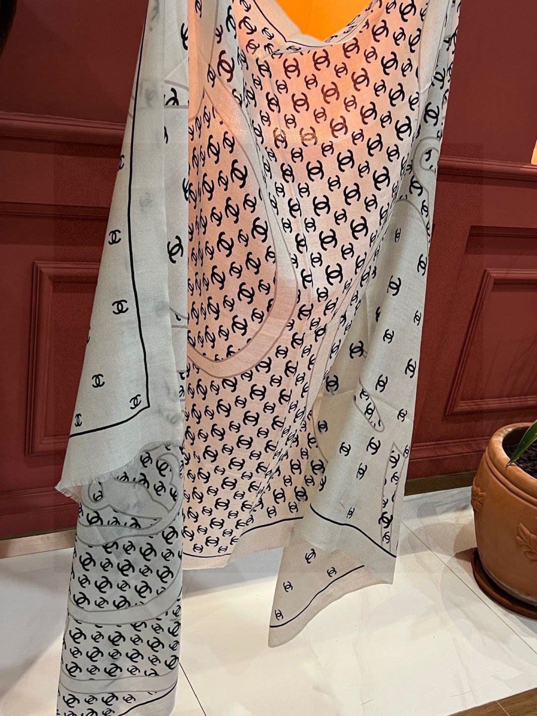 white velvet floral Coat for women - alternate angle view 5