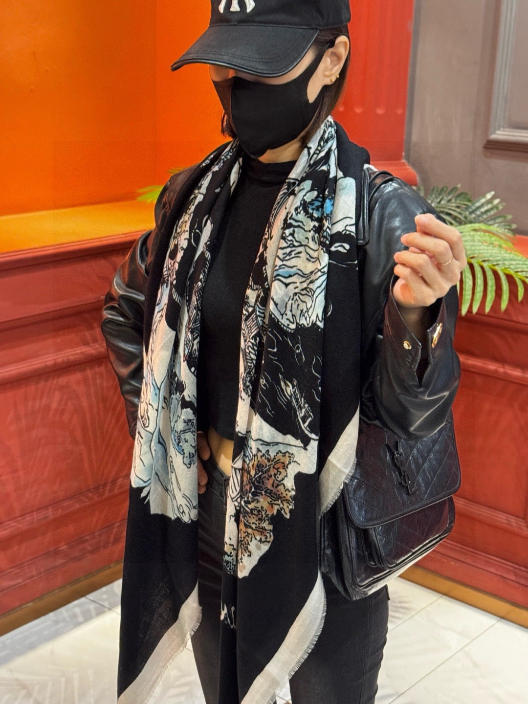 velvet elegant Shawl for women - alternate angle view 2