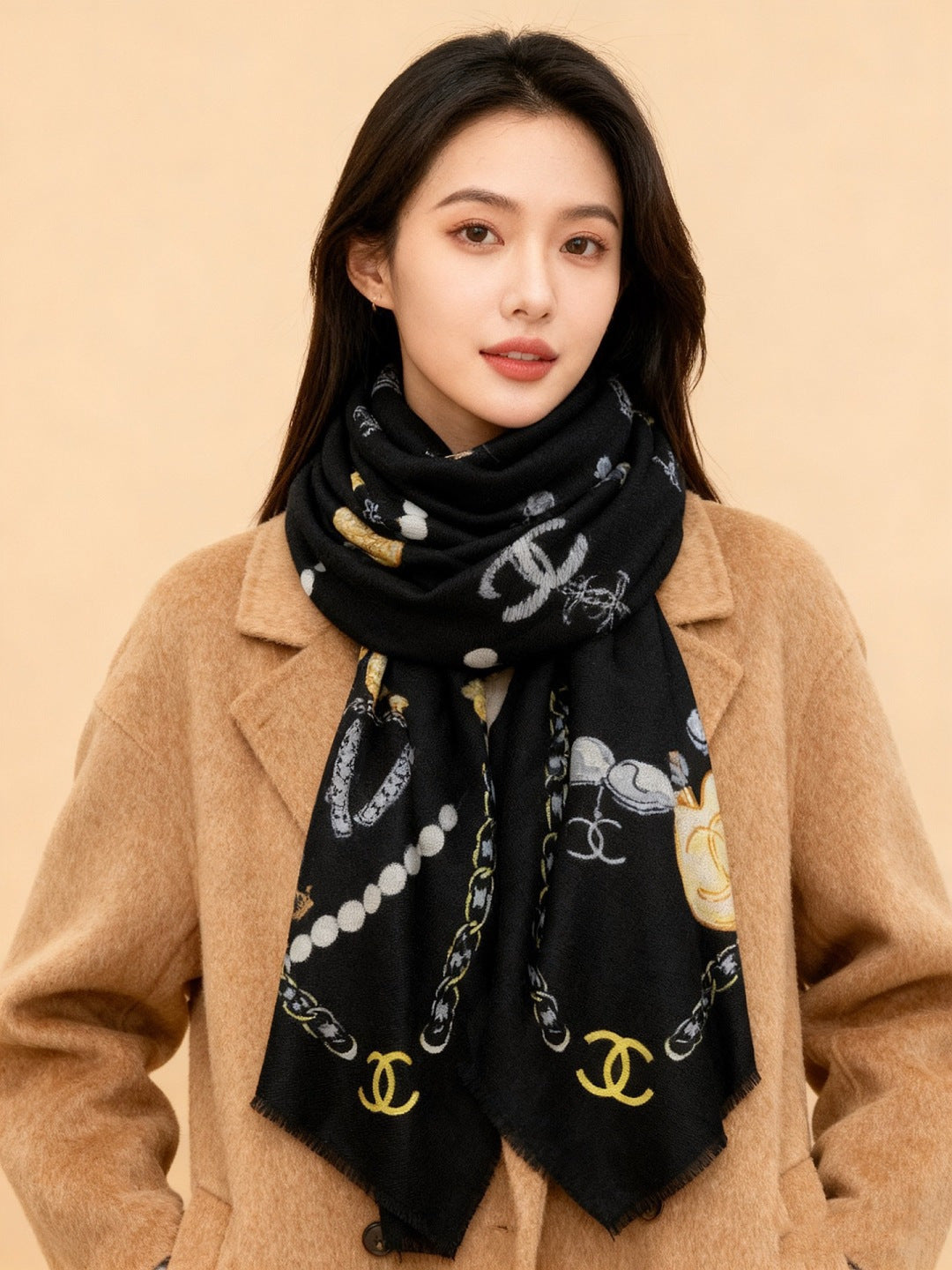 pearl Silk Scarf for women - alternate angle view 2