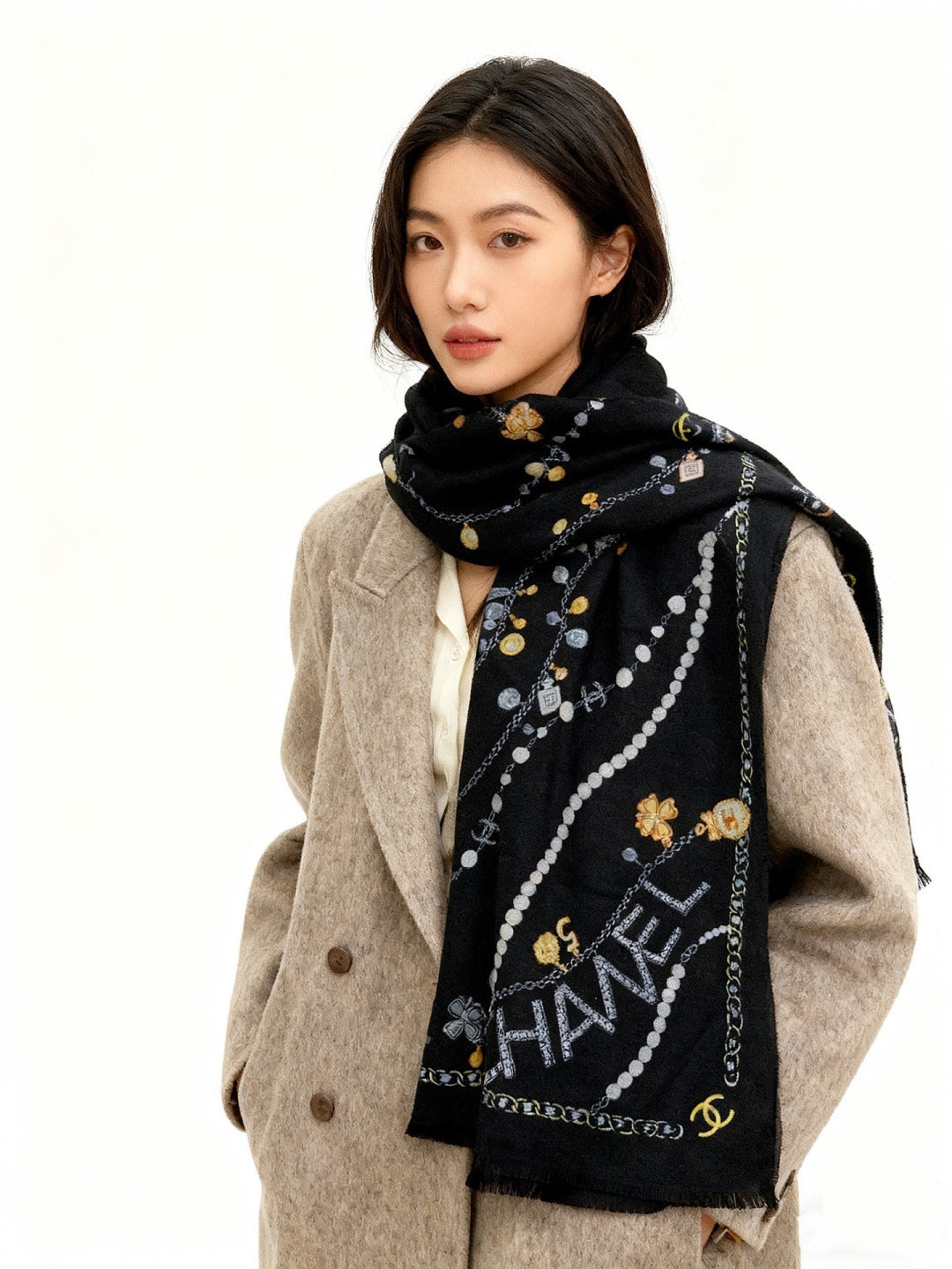 pearl Silk Scarf for women - product detail view