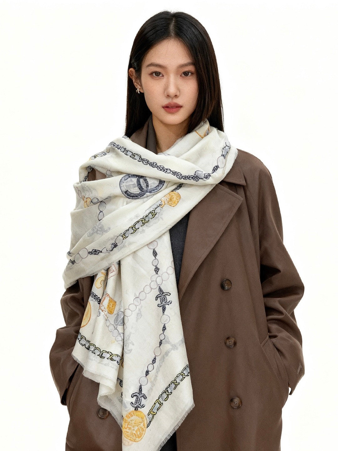 pearl Silk Scarf for women - alternate angle view 2