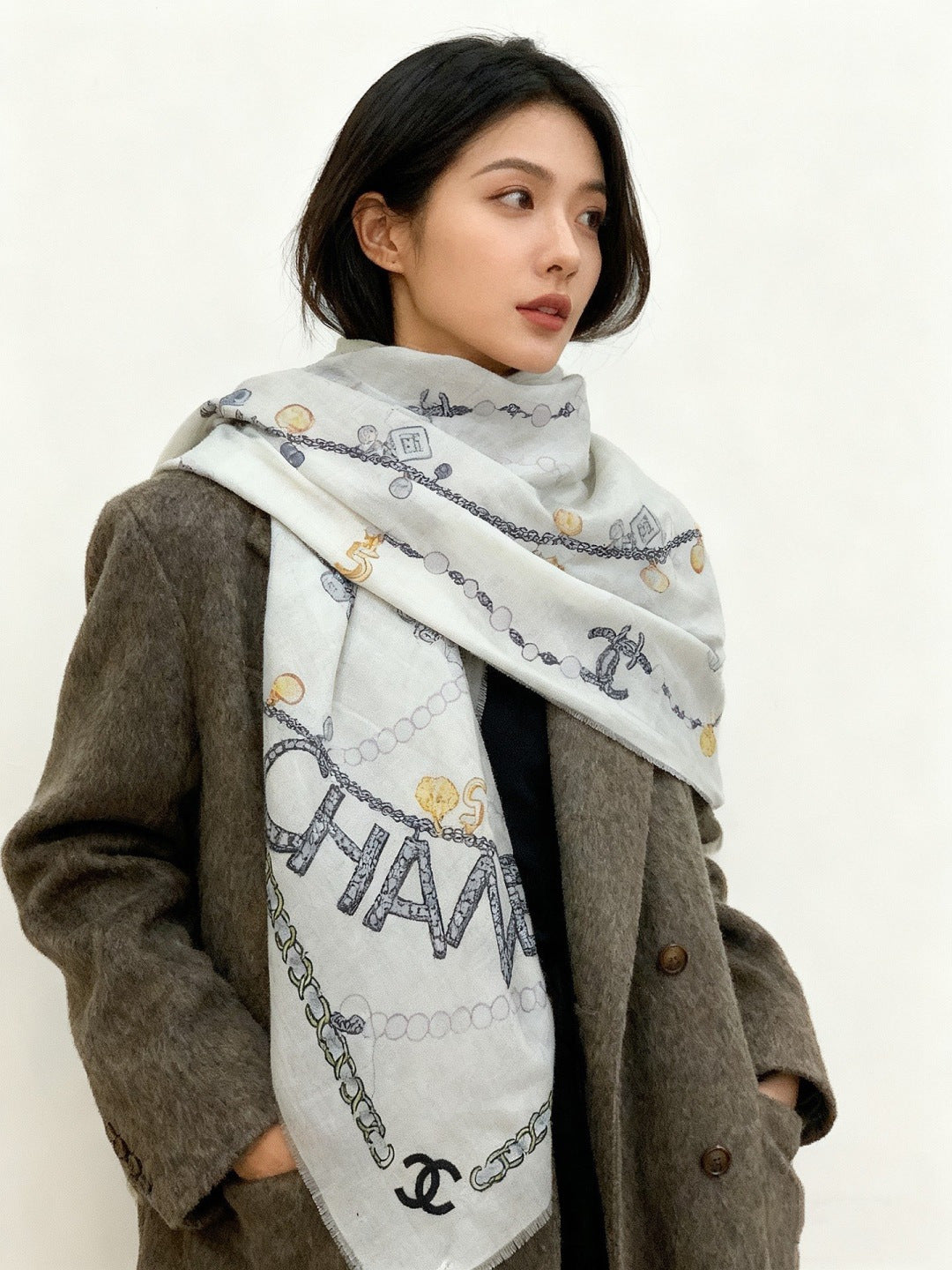 pearl Silk Scarf for women - product detail view