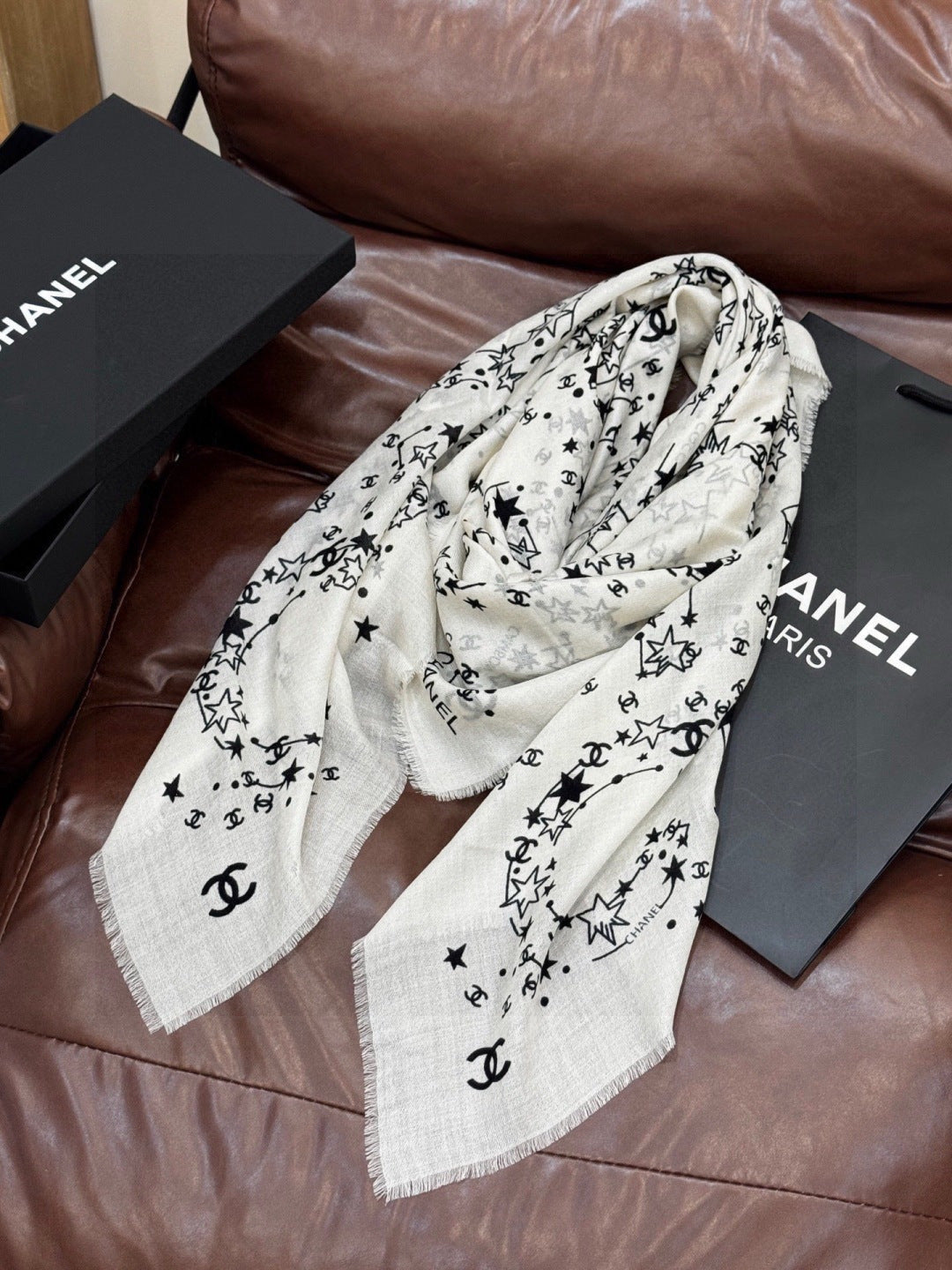 black velvet double c Shawl for women - alternate angle view 7
