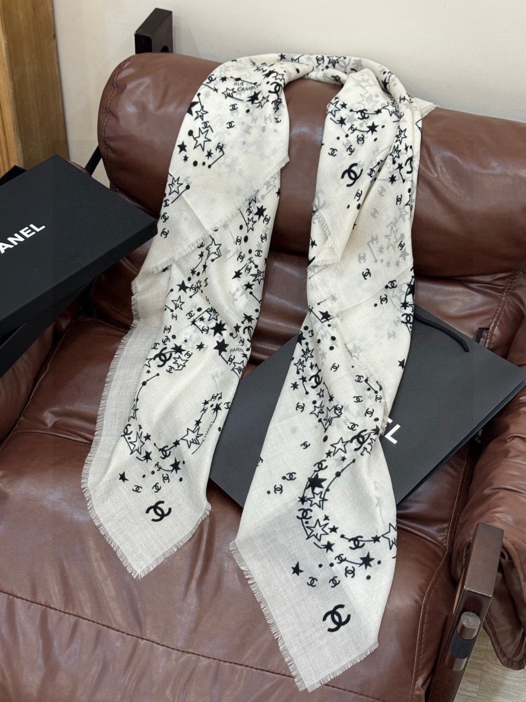 black velvet double c Shawl for women - alternate angle view 5