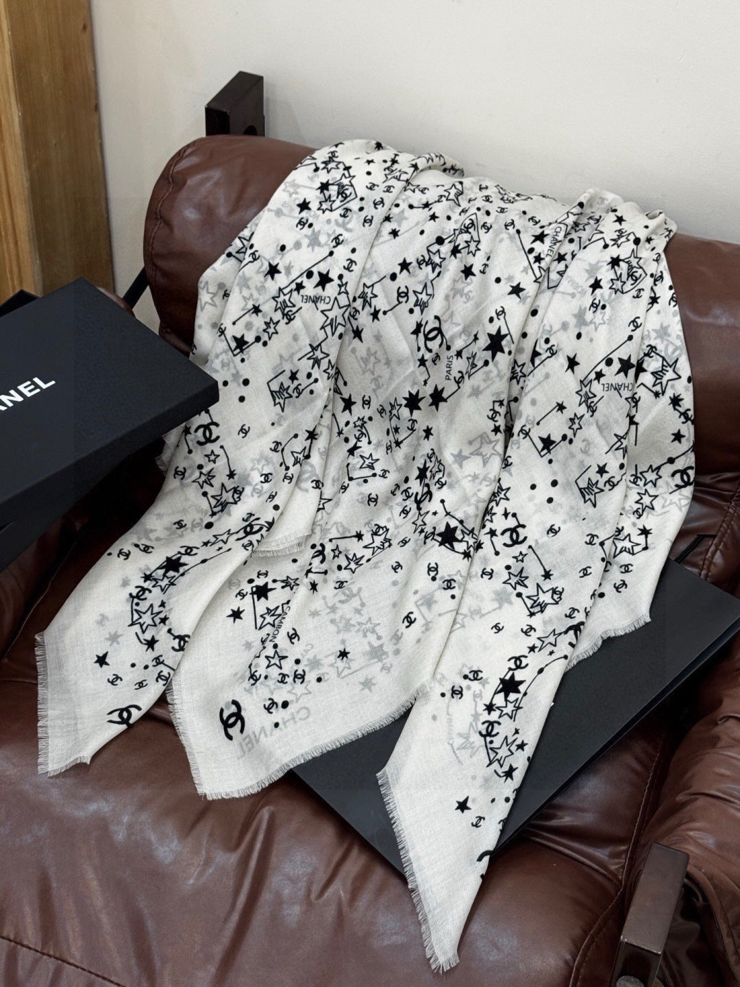 black velvet double c Shawl for women - alternate angle view 6