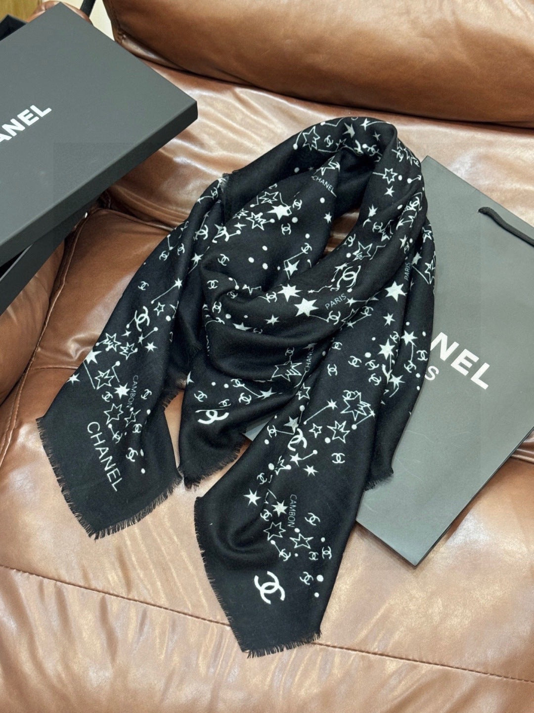 black velvet double c Shawl for women - alternate angle view 7