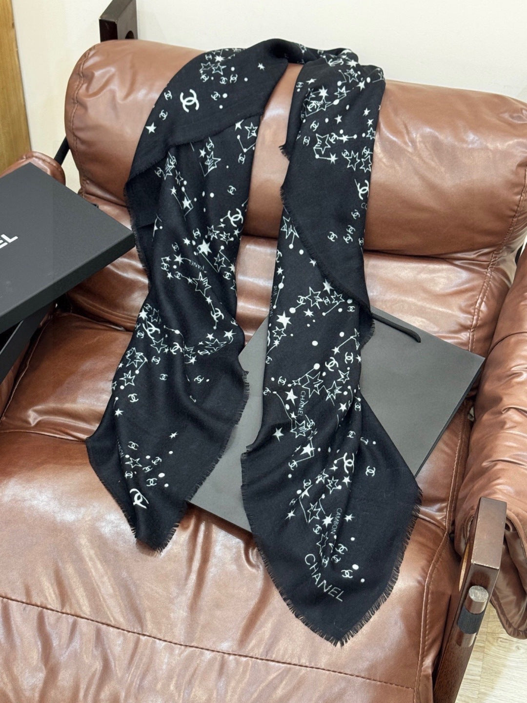 black velvet double c Shawl for women - alternate angle view 6