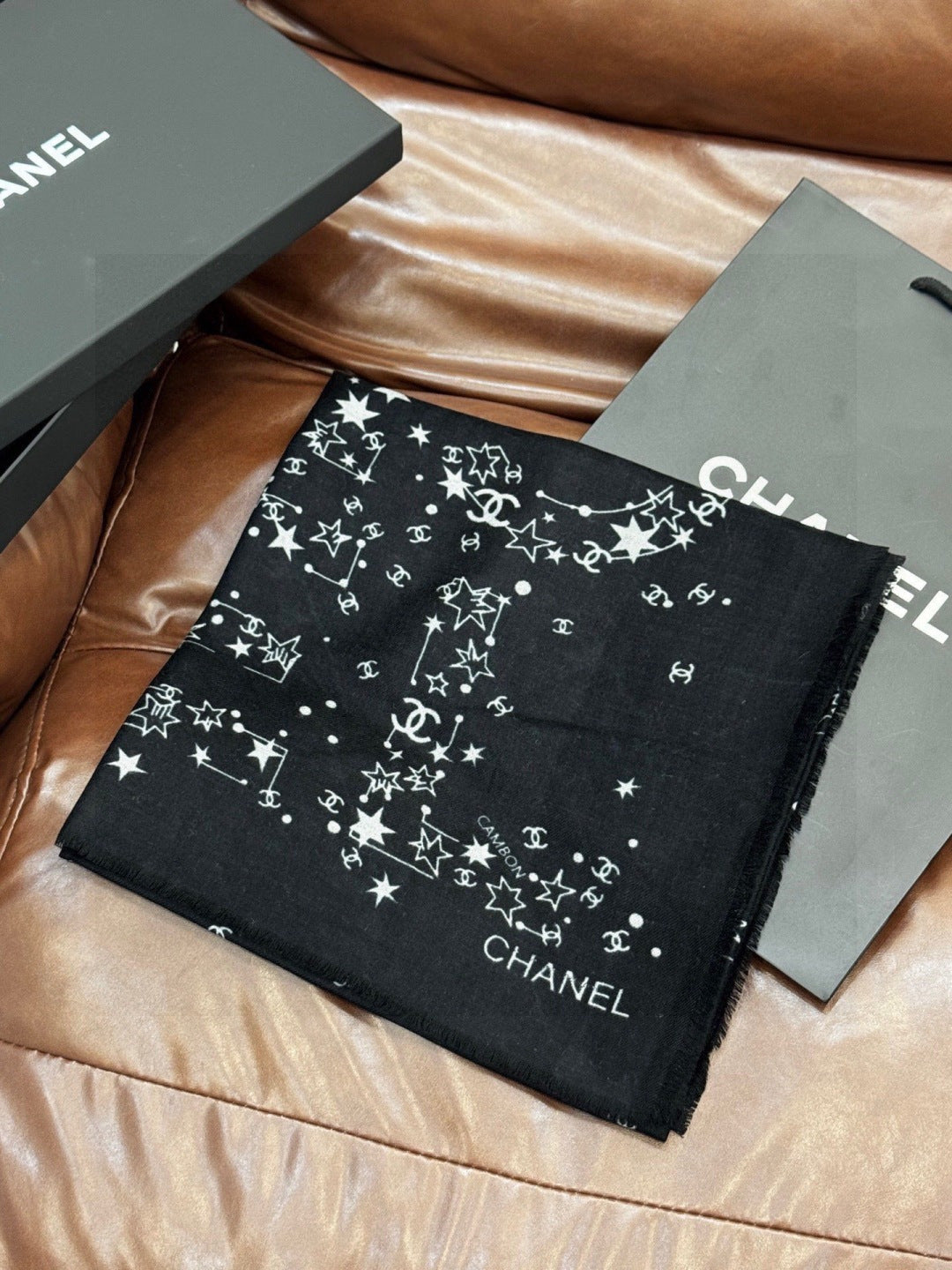 black velvet double c Shawl for women - alternate angle view 4