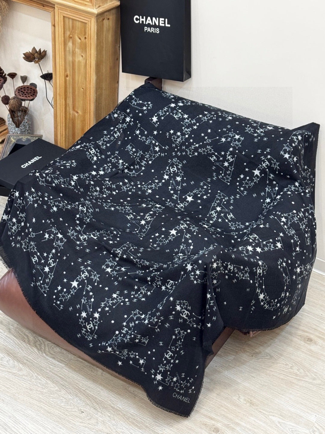 black velvet double c Shawl for women - alternate angle view 8