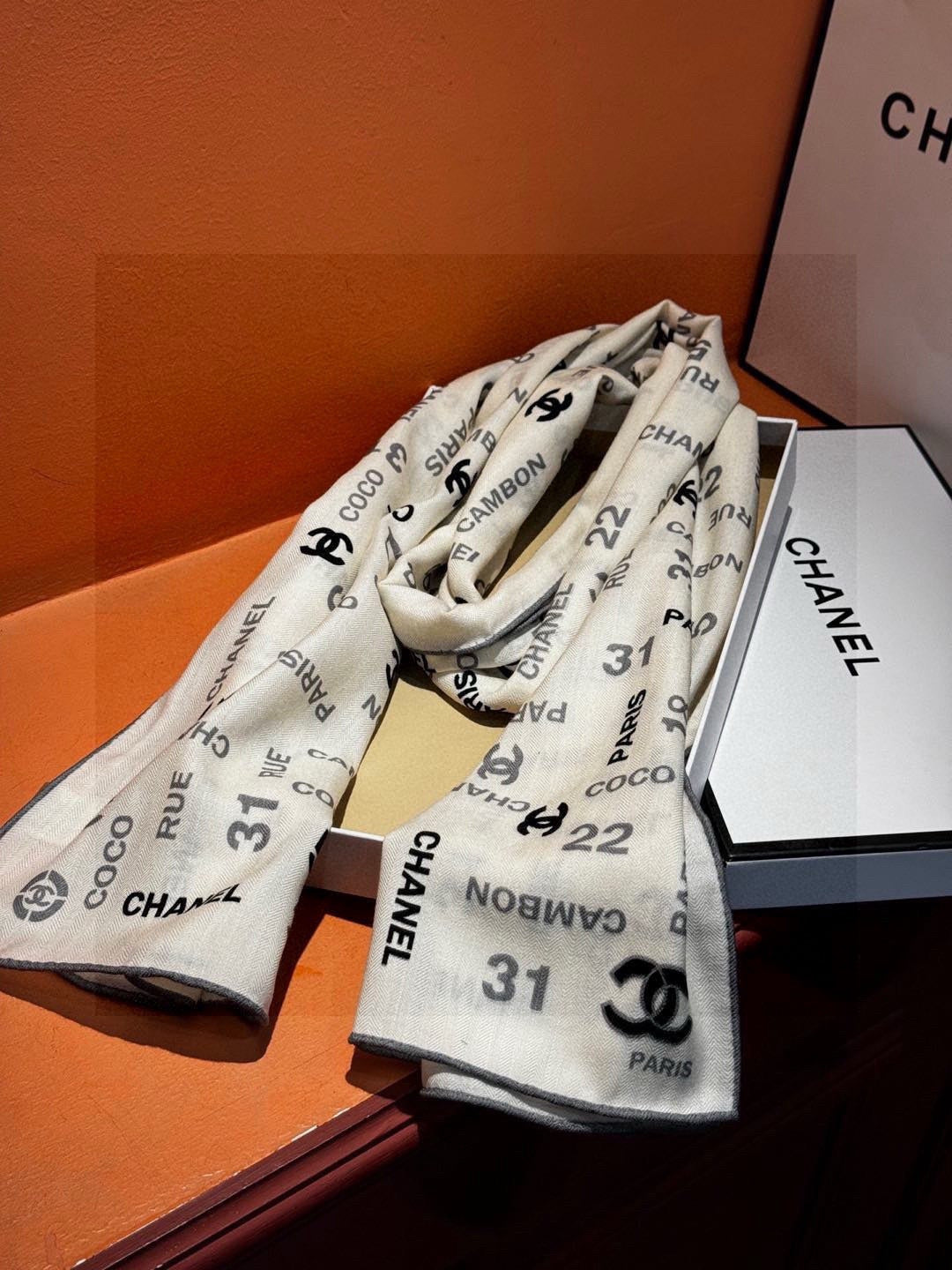 black and white velvet floral Silk Scarf for women - alternate angle view 7