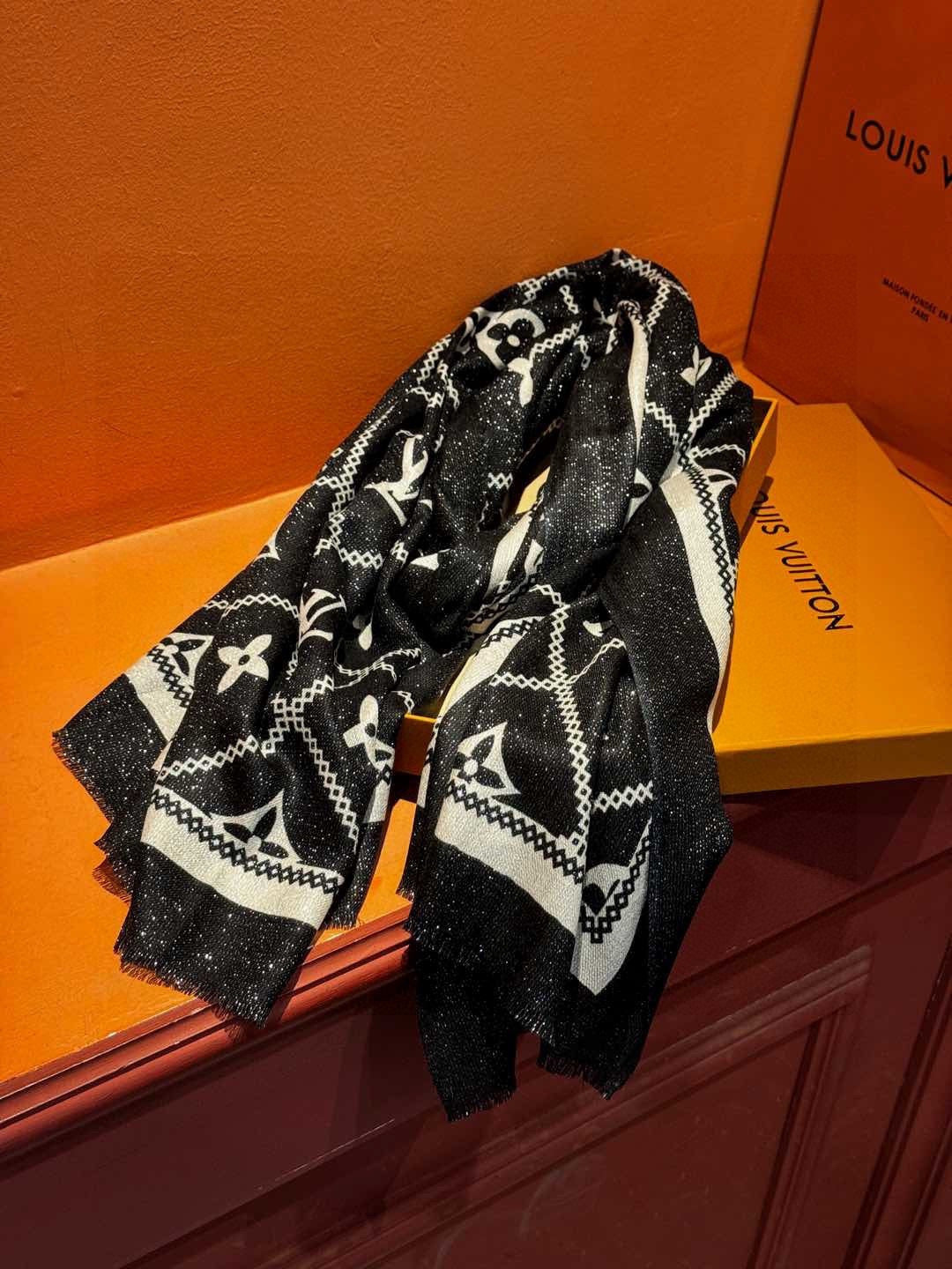 silver velvet elegant Scarf for women - alternate angle view 7