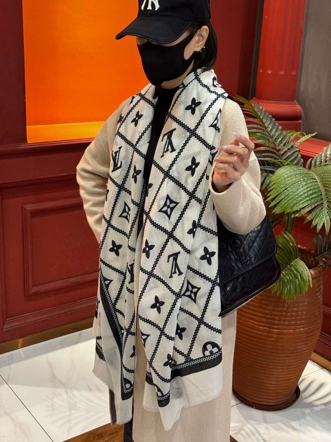 silver velvet elegant Scarf for women - alternate angle view 2