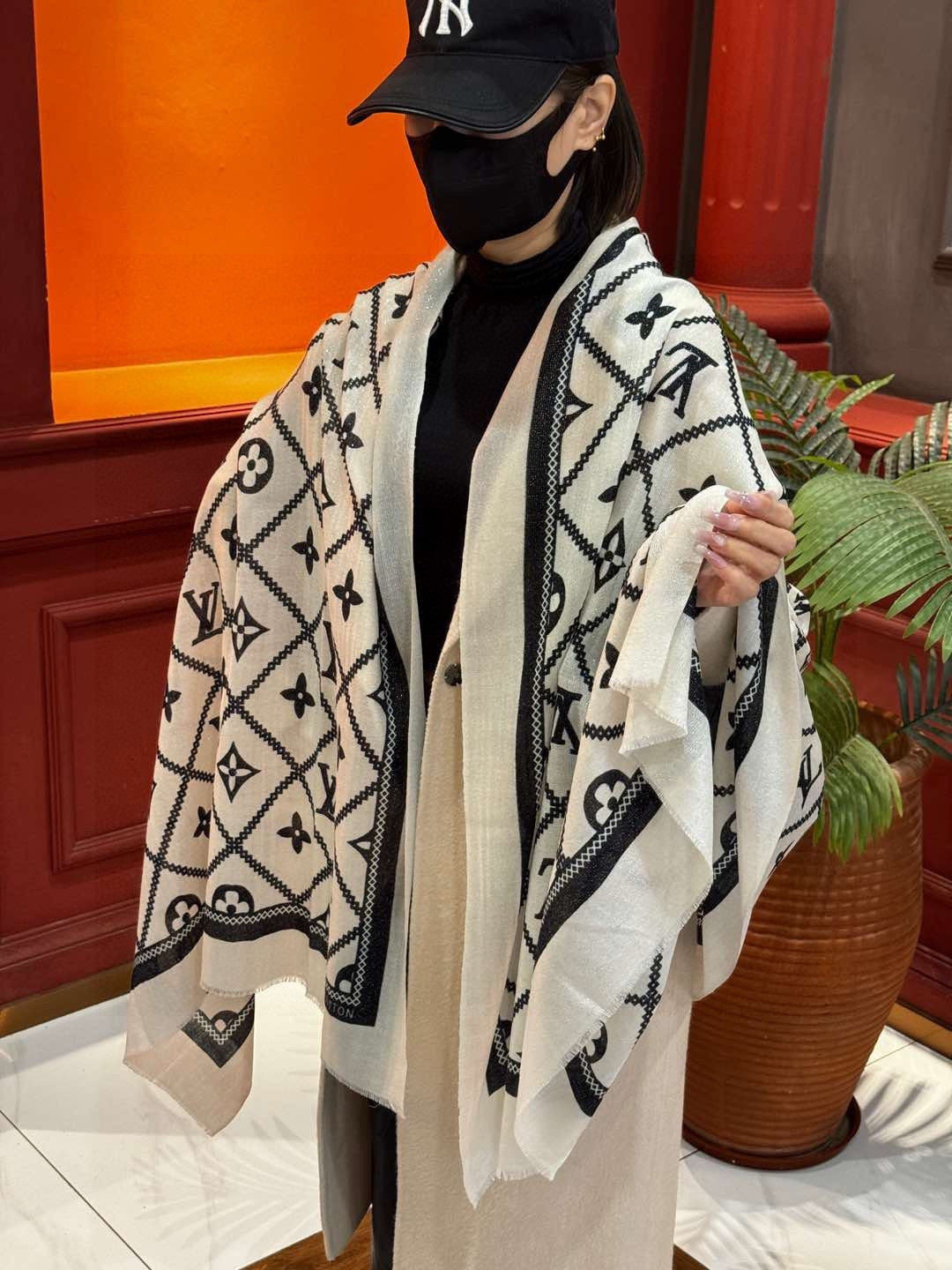 silver velvet elegant Scarf for women - product detail view