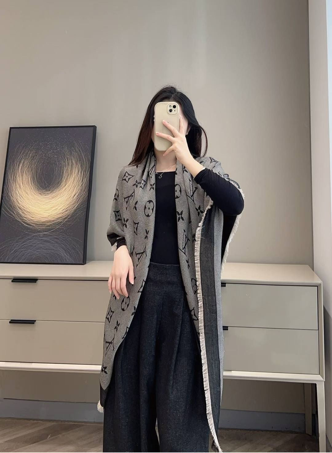 wool luxury Shawl for women - product detail view