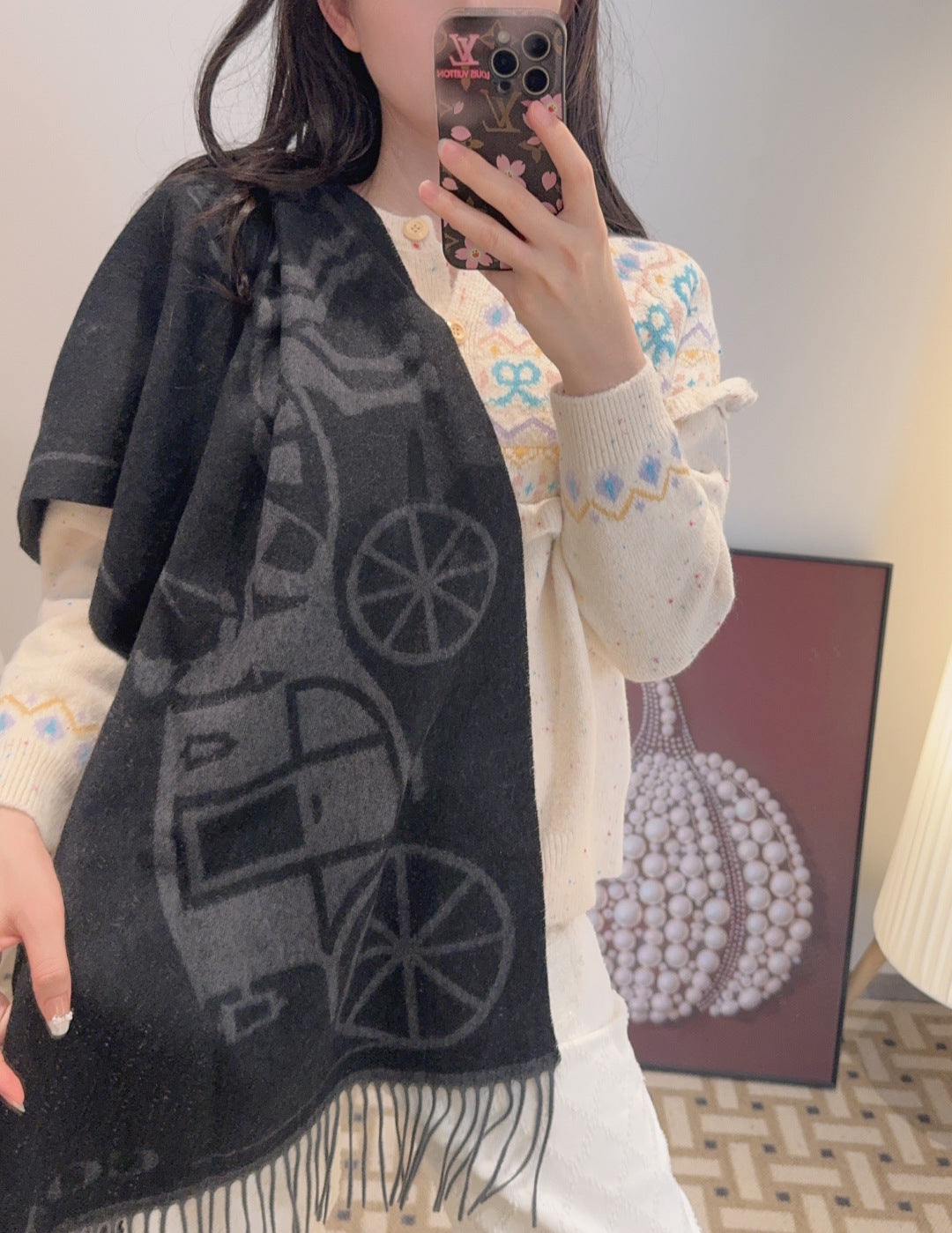 velvet Shawl for women - product detail view