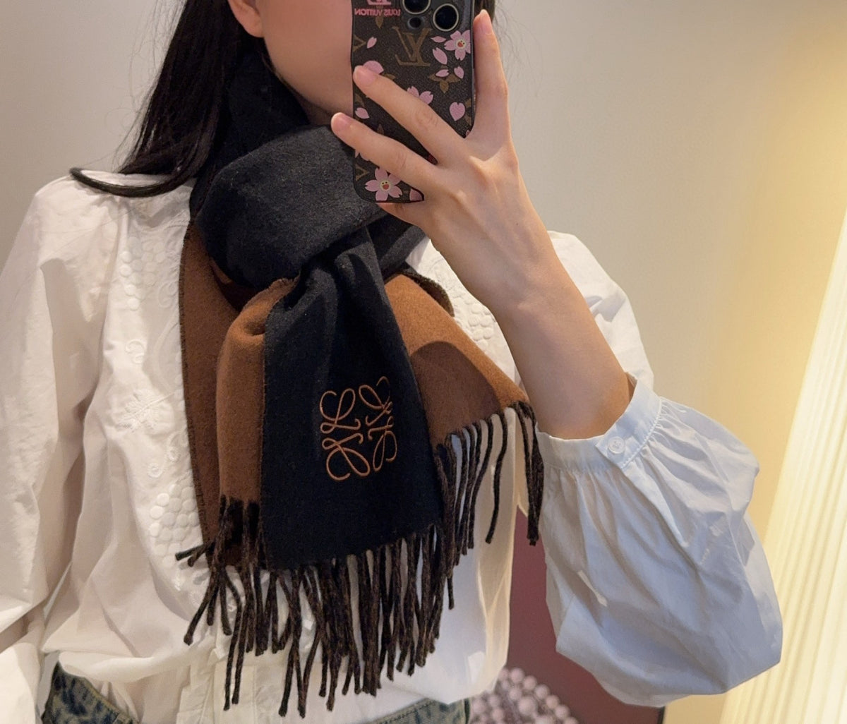 velvet elegant Scarf for unisex couple - product detail view