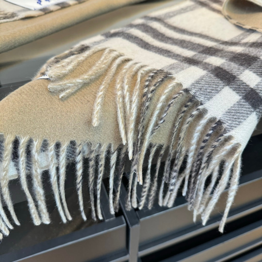 camel velvet tassel Shawl for men - alternate angle view 7