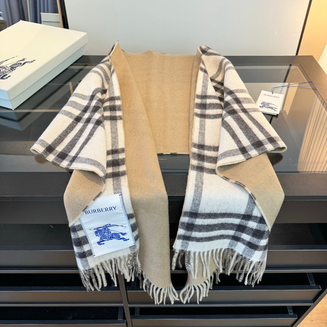 camel velvet tassel Shawl for men - alternate angle view 10