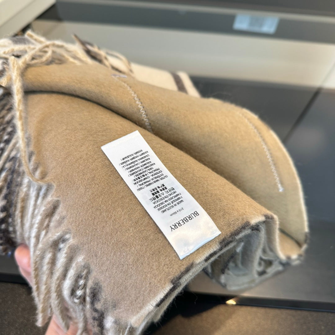 camel velvet tassel Shawl for men - alternate angle view 9