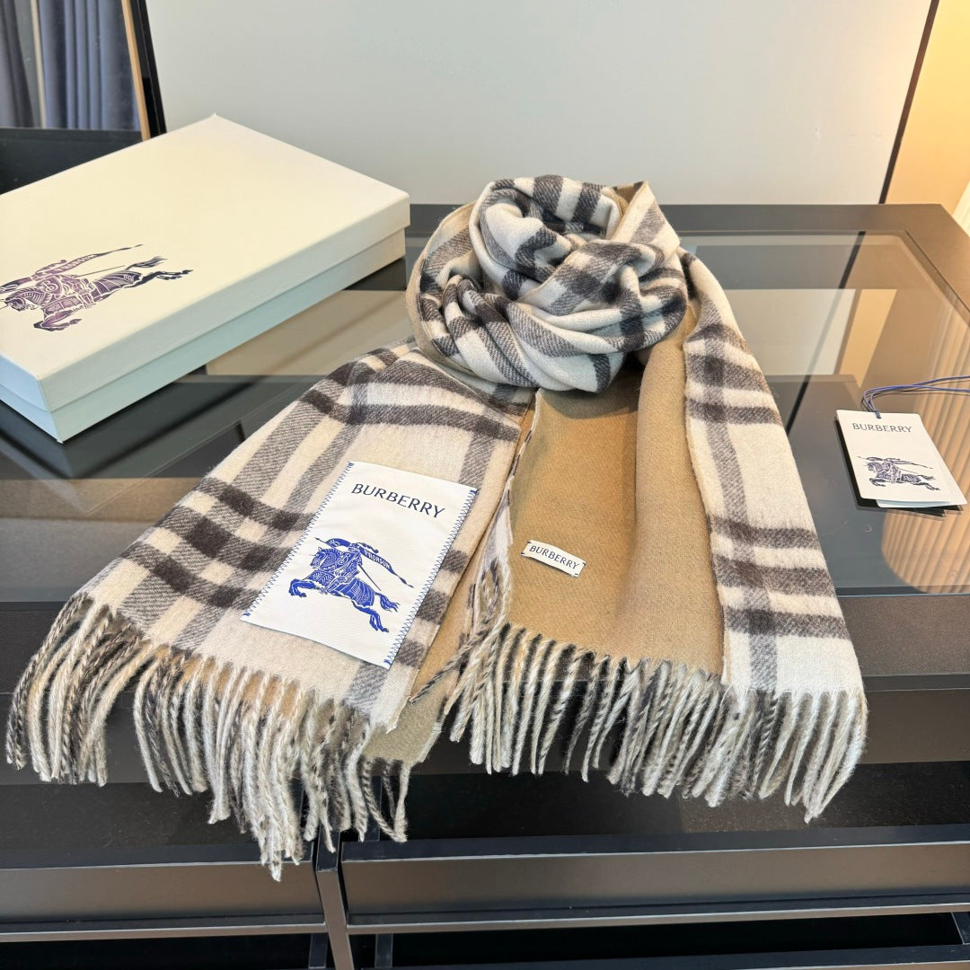 camel velvet tassel Shawl for men - alternate angle view 3