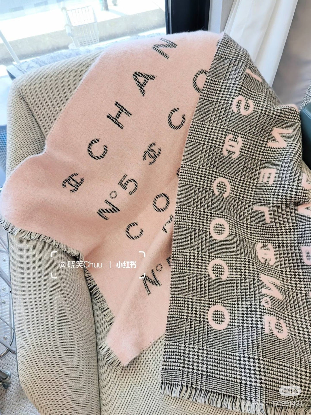 velvet luxury Scarf for women - alternate angle view 2