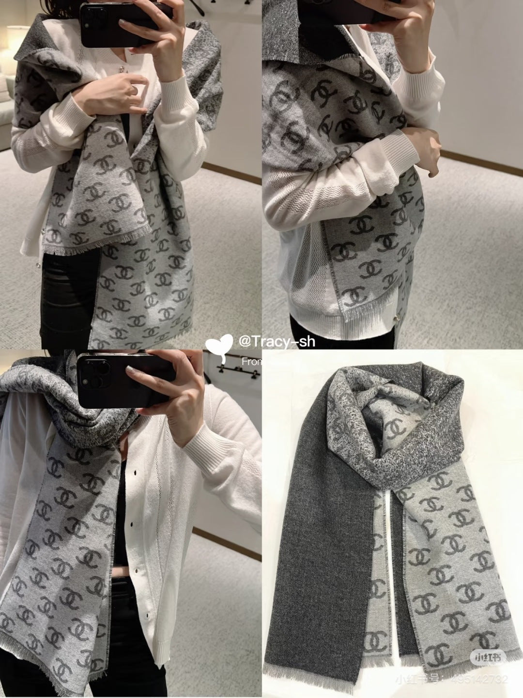 multicolor minimalist Scarf for unisex couple - alternate angle view 10