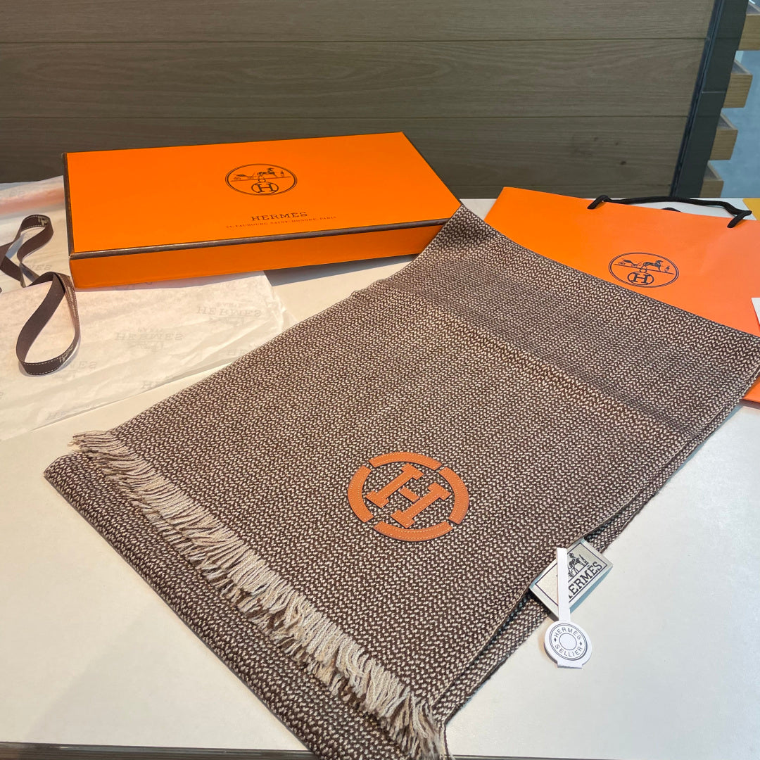 beige leather letter Scarf for women - alternate angle view 4