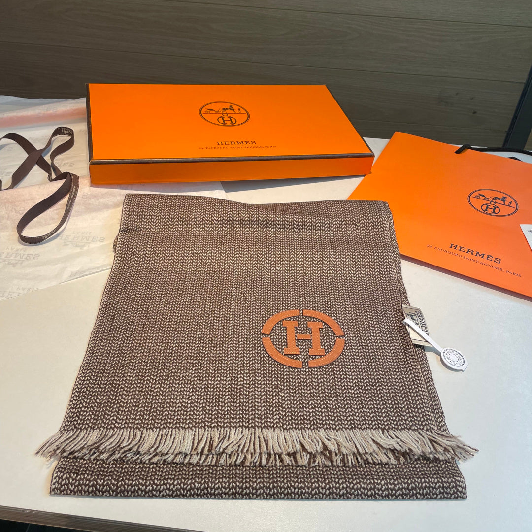 beige leather letter Scarf for women - alternate angle view 3