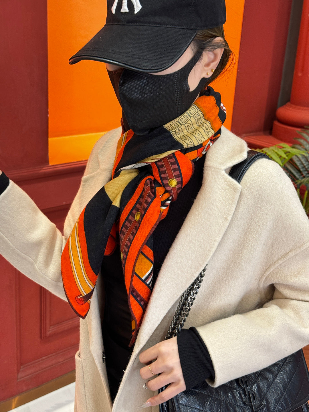 beige velvet key fashion accessory for women - alternate angle view 4
