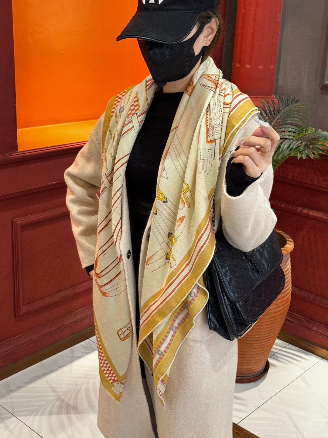 beige velvet key fashion accessory for women - alternate angle view 2