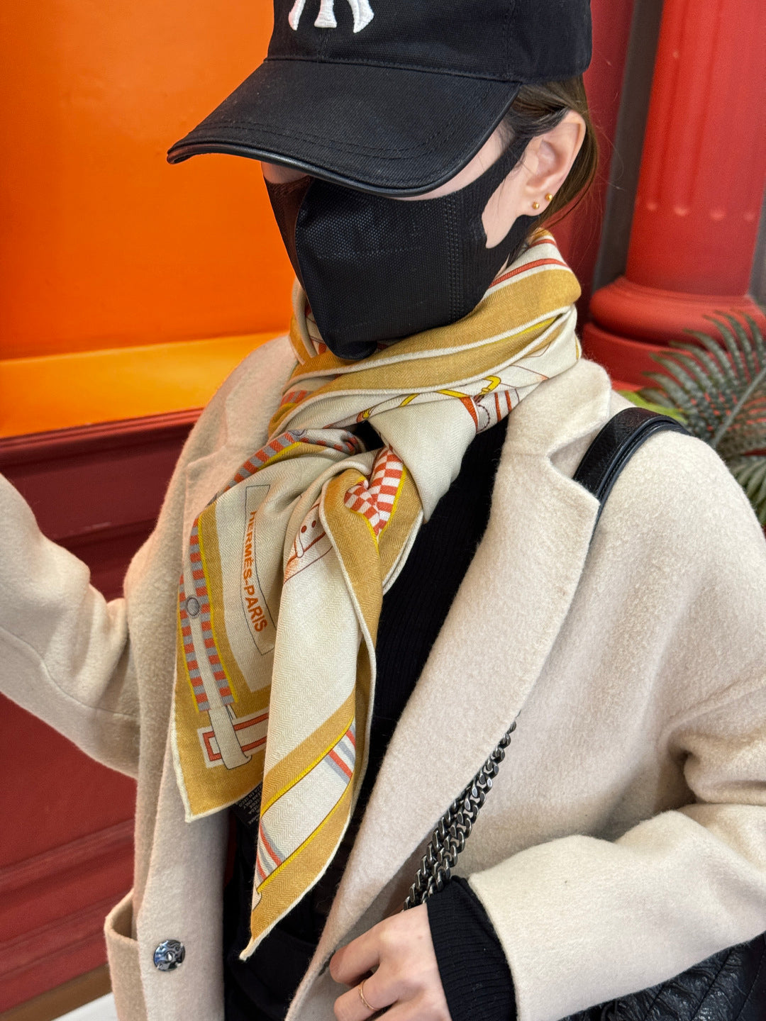 beige velvet key fashion accessory for women - alternate angle view 4