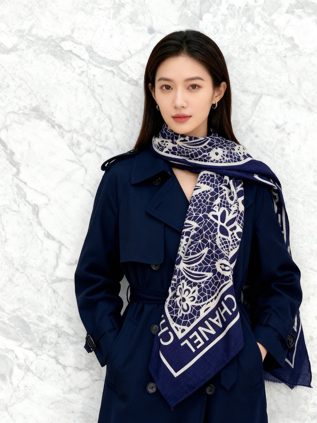 velvet elegant Shawl for women - alternate angle view 2