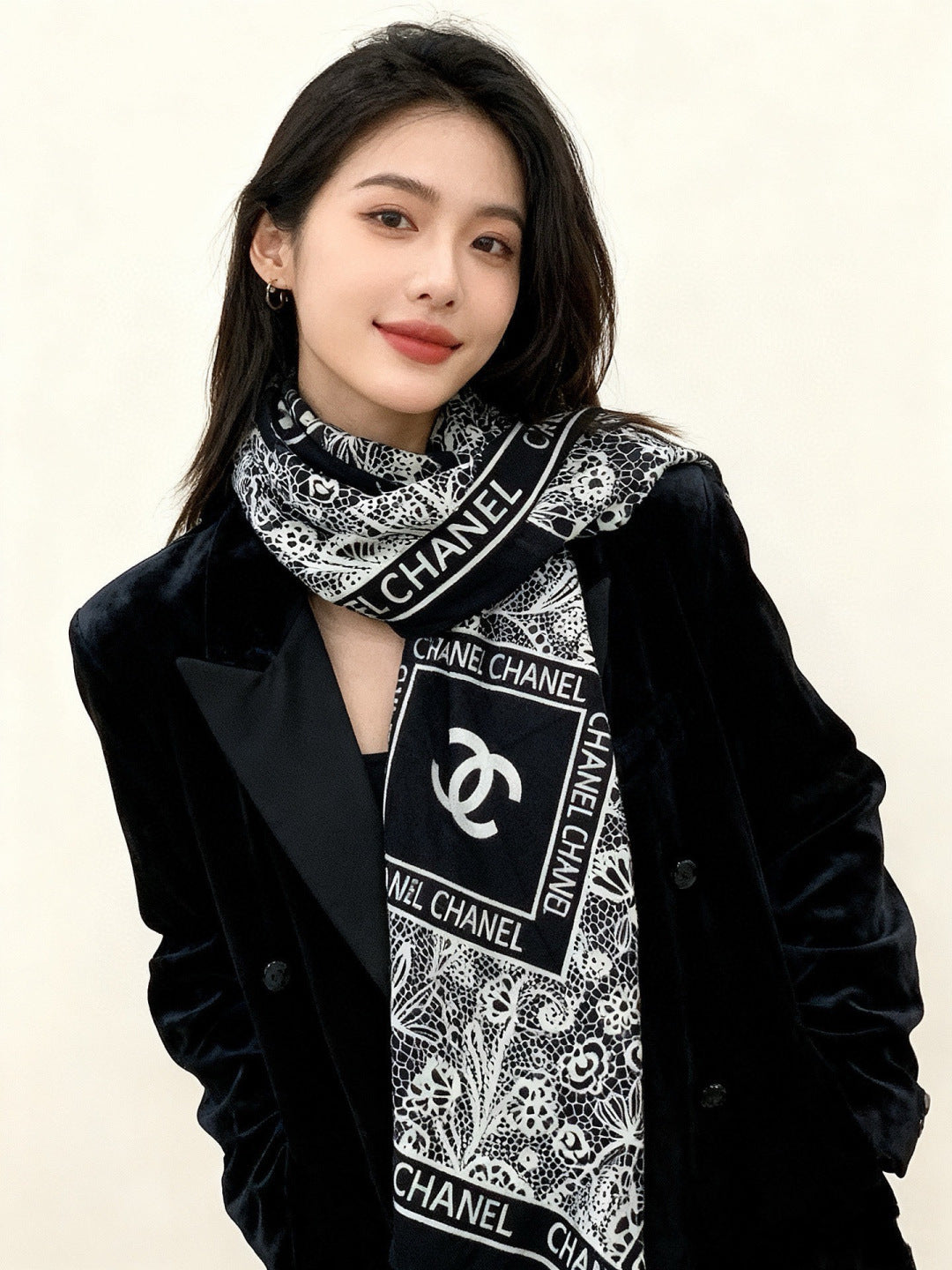 velvet elegant Shawl for women - product detail view