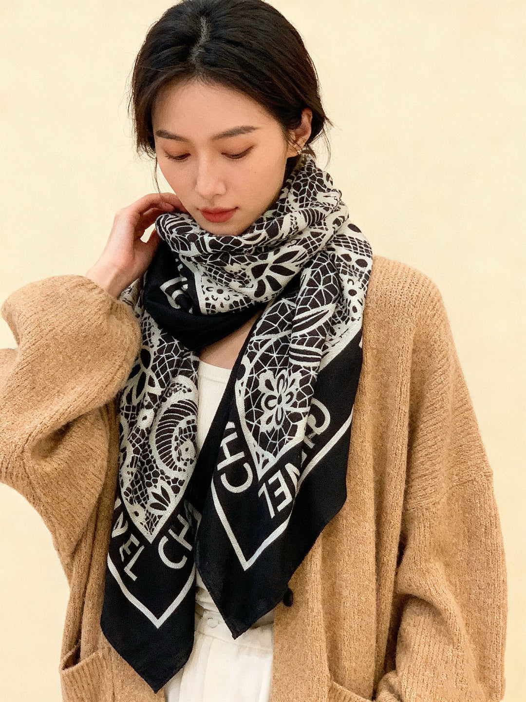 velvet elegant Shawl for women - alternate angle view 2