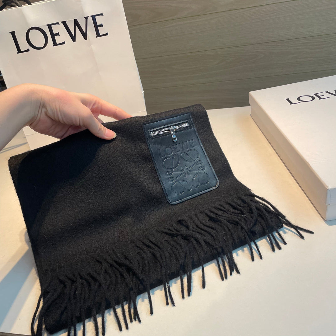 leather elegant Scarf for unisex couple - alternate angle view 3