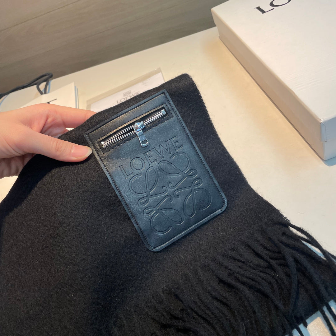 leather elegant Scarf for unisex couple - alternate angle view 4