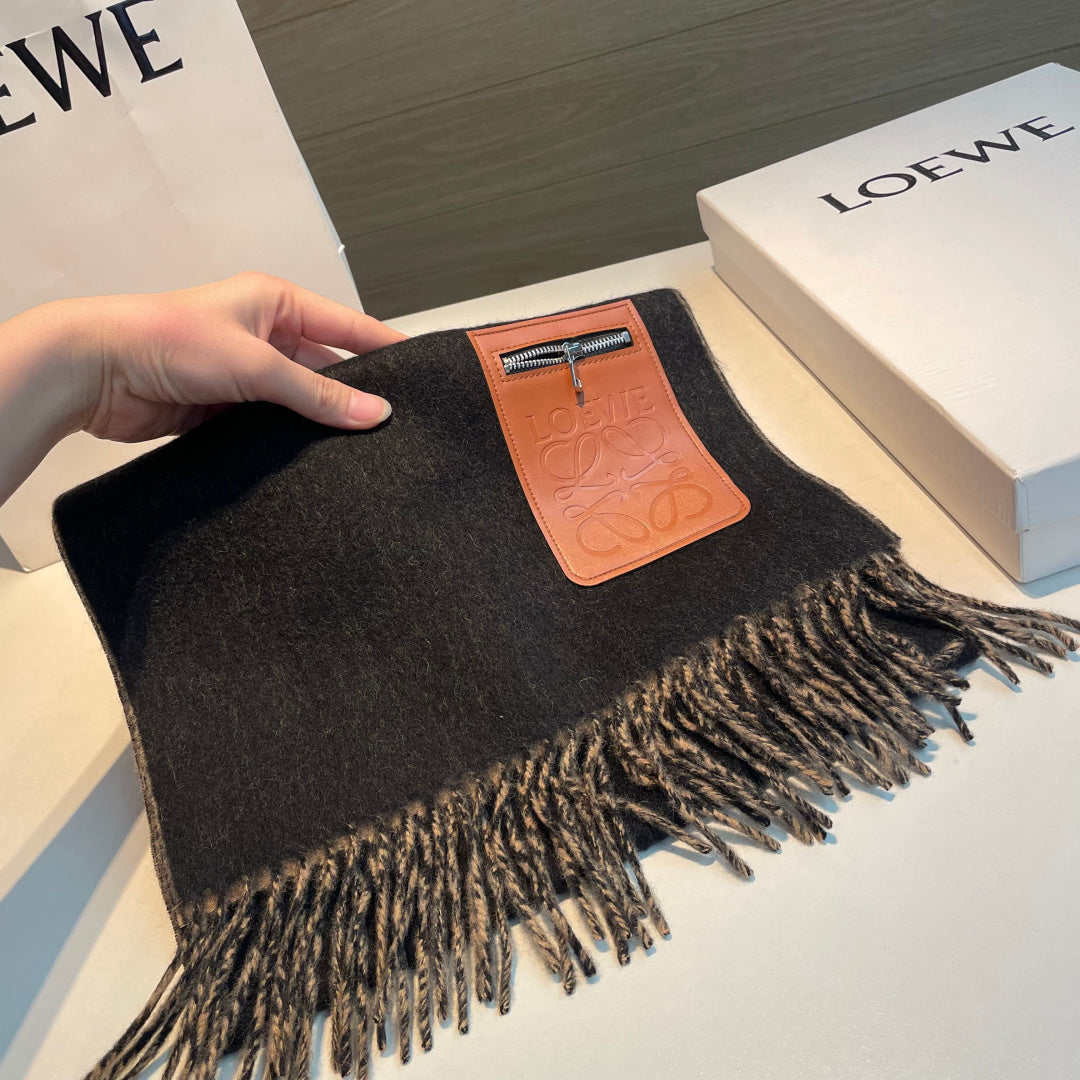 leather elegant Scarf for unisex couple - alternate angle view 3