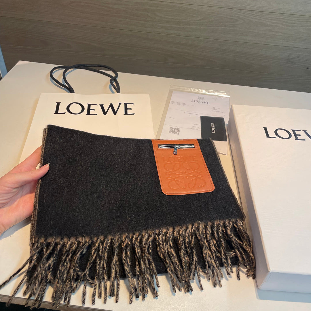 leather elegant Scarf for unisex couple - product detail view