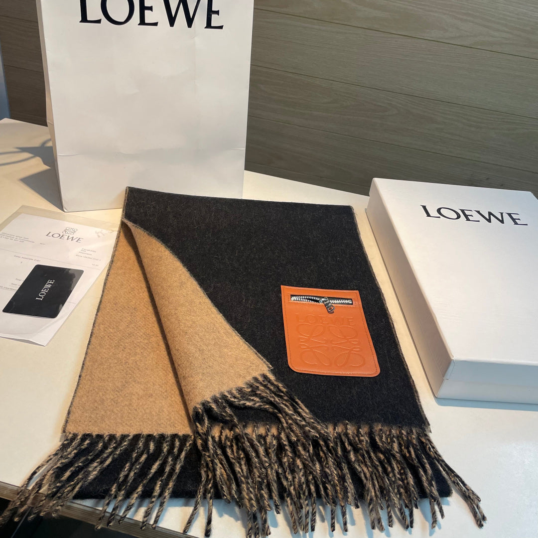 leather elegant Scarf for unisex couple - alternate angle view 2