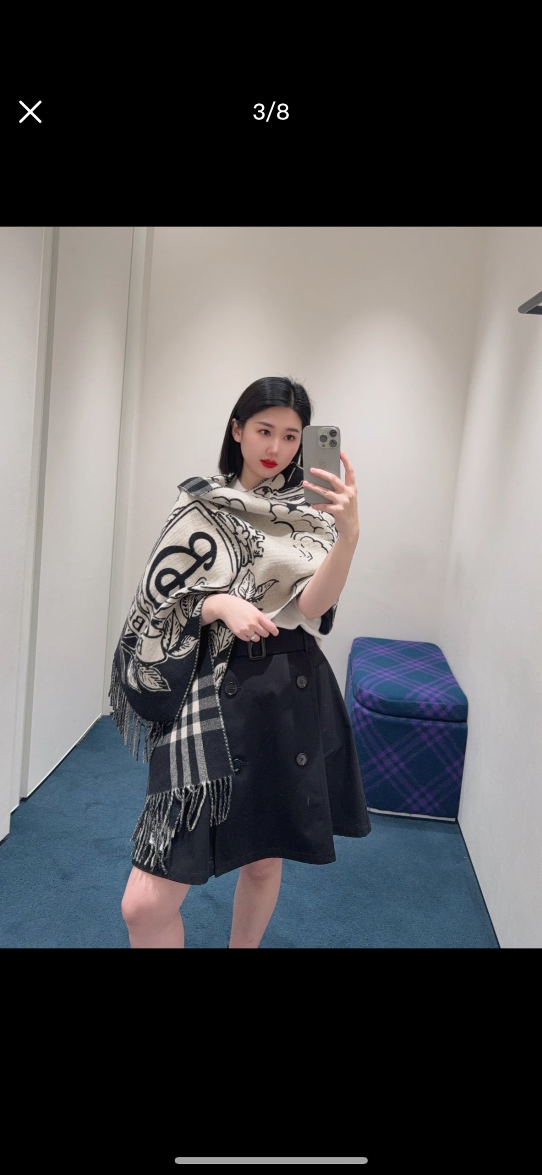 velvet floral Shawl for women - product detail view